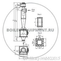 Чертеж циклона ЦН-15-300-1УП